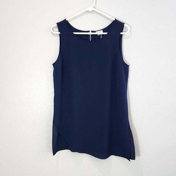 Sioni Tops - SIONI WOMANS NAVY SLEEVLESS BLOUSE SZ SMALL
